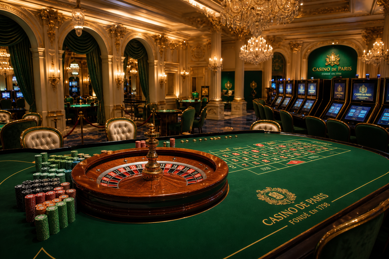 Table de roulette et ambiance casino chez MyFranciaRest